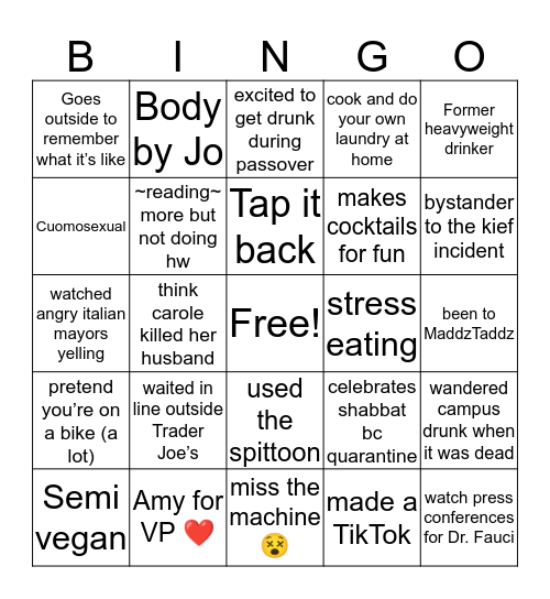 Mandy Bingo Card