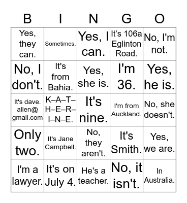 Review Bingo - Global 2 Bingo Card