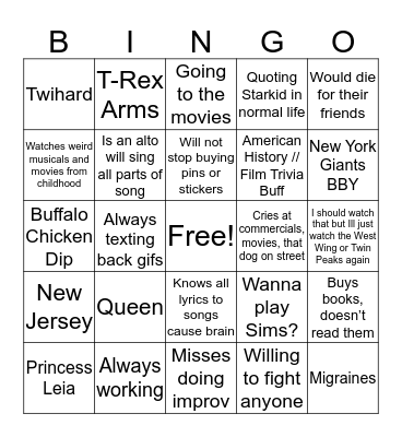 So you wanna be like me... Bingo Card