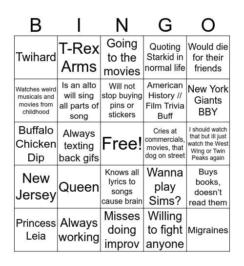 So you wanna be like me... Bingo Card