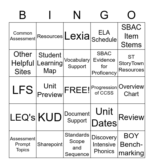 Sharepoint Bingo Card