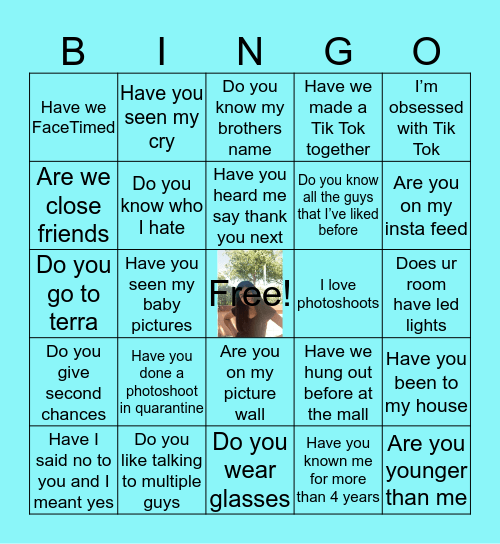Shalina’s bingo Card
