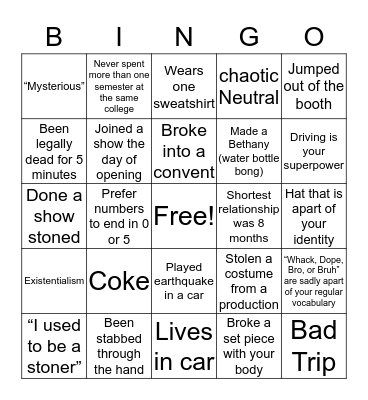 Jacob Samson Bingo Card