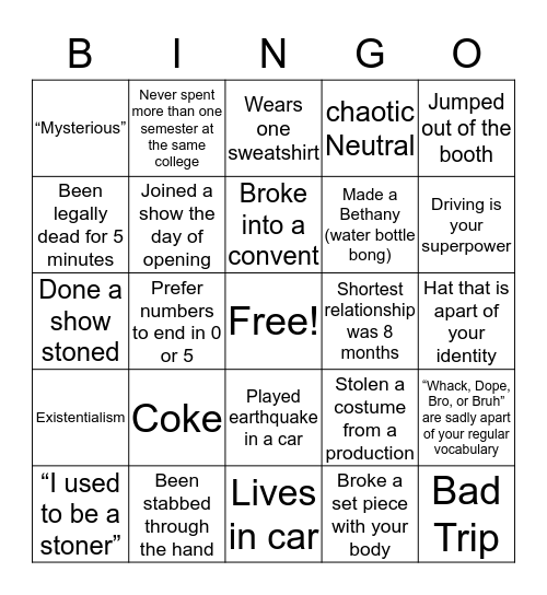 Jacob Samson Bingo Card