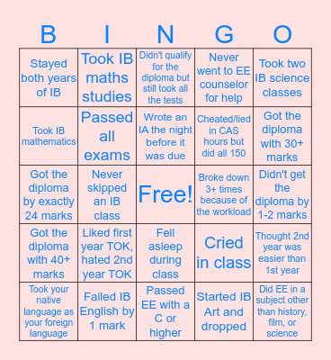 IBDP Bingo Card