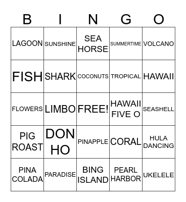 AHOLA Bingo Card