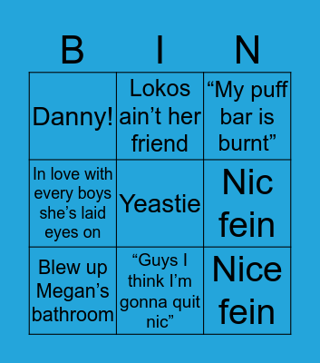 Jess Bingo Card