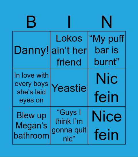 Jess Bingo Card