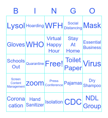 Property Manager's Quarantine Bingo Card