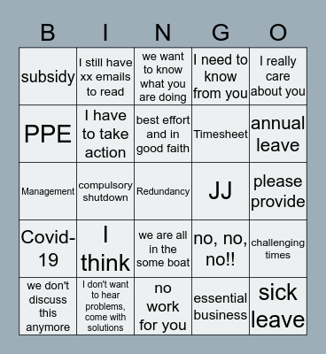 Tourism and Trouble Bullshit Bingo Card