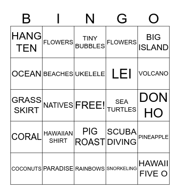 AHOLA Bingo Card