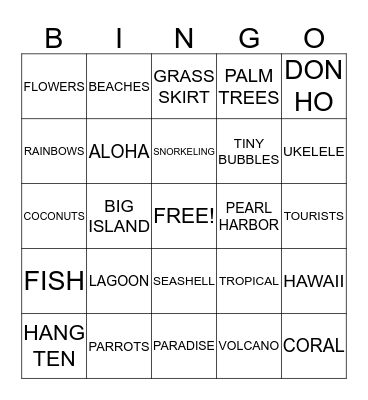 AHOLA Bingo Card