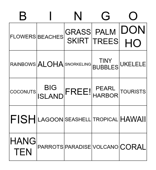 AHOLA Bingo Card