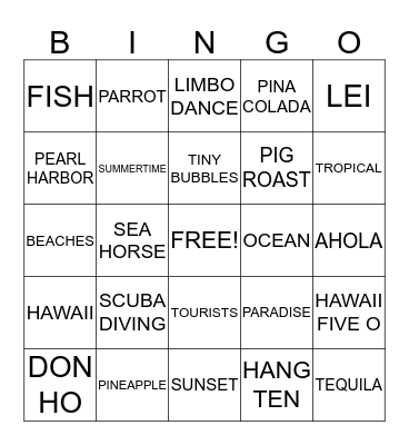 AHOLA Bingo Card