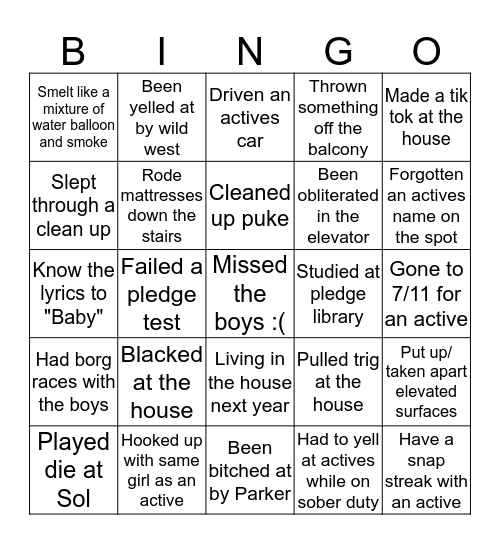 Zetas Bingo Card