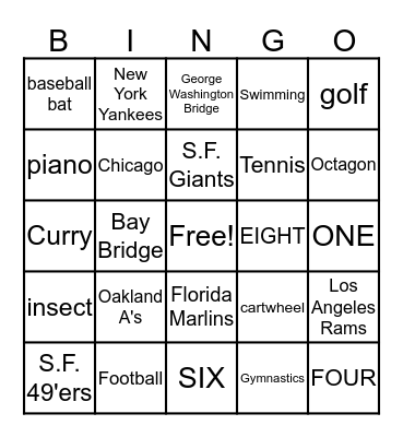 Bingo ONE Bingo Card