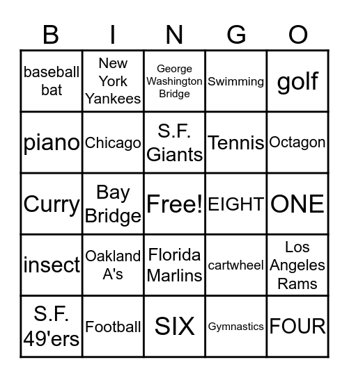 Bingo ONE Bingo Card
