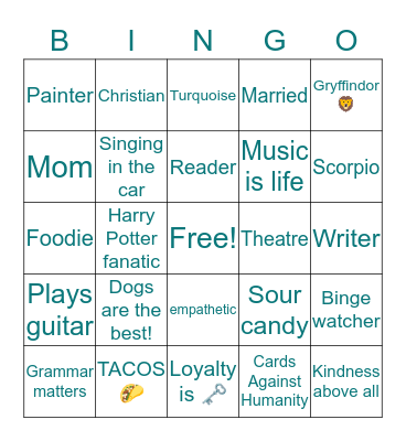 How similar are you to Melissa? Bingo Card