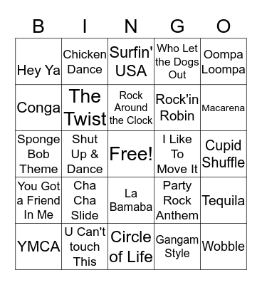 MUSIC BINGO KIDS #1 Bingo Card