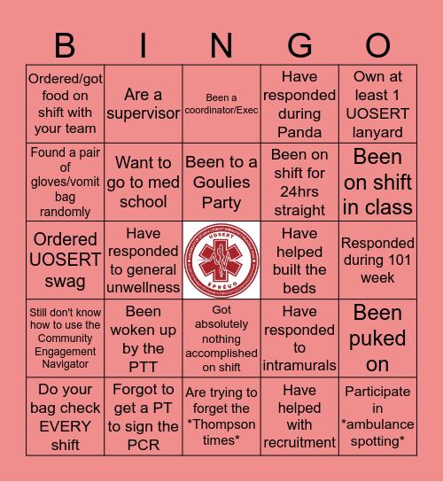 UOSERT Bingo Card