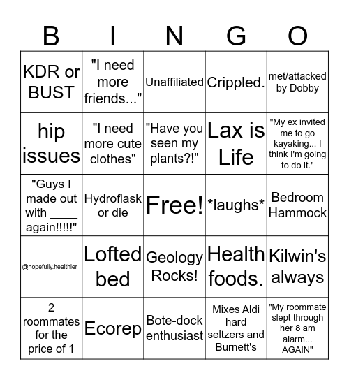 Selwyn Bingo Card