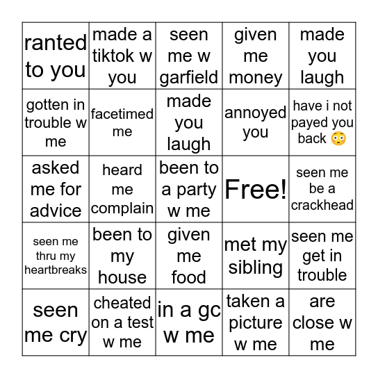 CATA’S BINGO Card