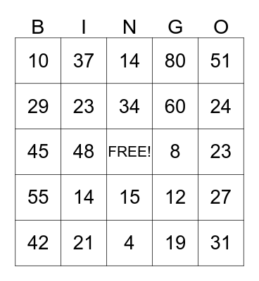 SMITH FAMILY REUNION - 2014 Bingo Card