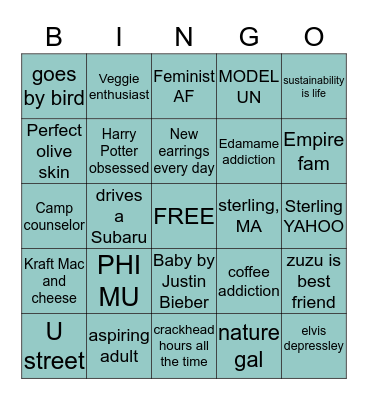 EMMA O’CONNOR Bingo Card