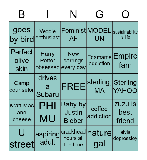 EMMA O’CONNOR Bingo Card