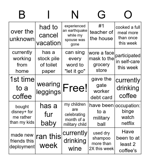 THUNDERBOLT BINGO Card
