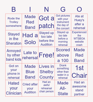 WTSBOA Bingo Card