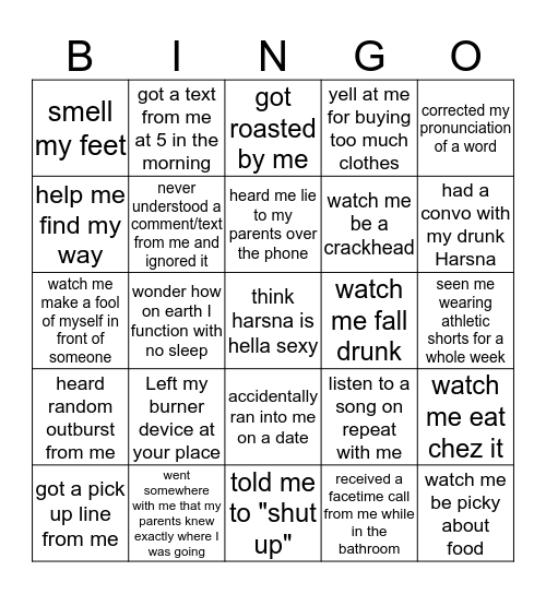 Harsh Truth Bingo Card