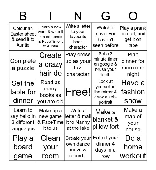 JADE'S QUARANTINE Bingo Card