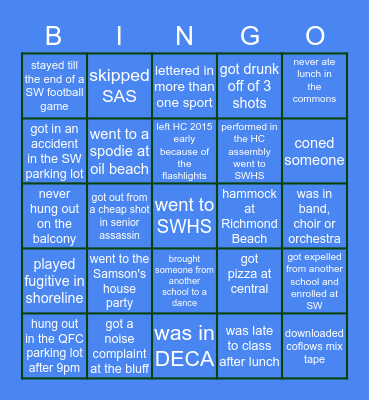 Shorewood Bingo Card