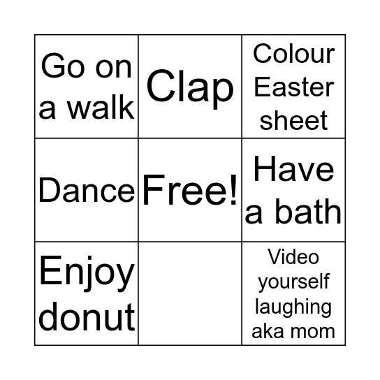 SIERRA'S QUARANTINE BINGO Card