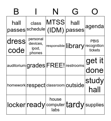 Expectations--The Great Ones! Bingo Card