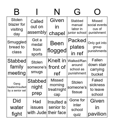 MMEHS BINGO Card