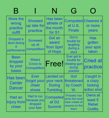 Cheer Fun Bingo Card