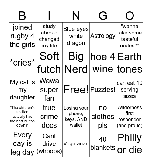 Lily Bingo Card