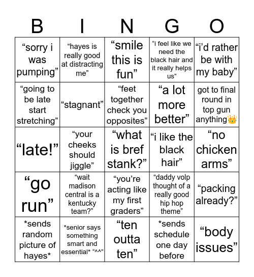 erinn quotes Bingo Card