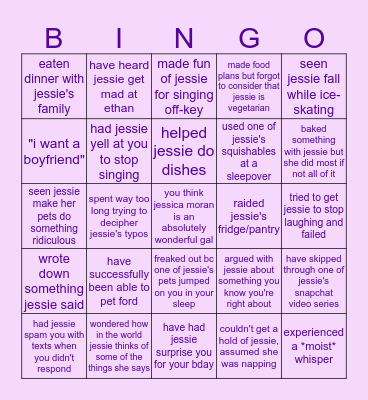 jess-ingo Bingo Card