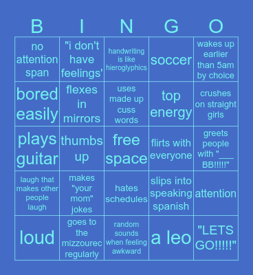 how megan lyon are you? Bingo Card