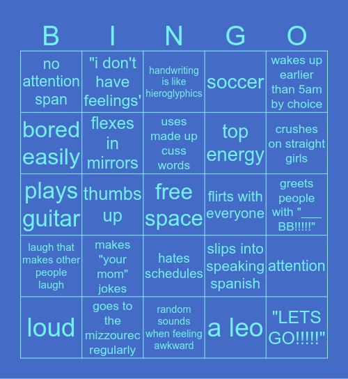 how megan lyon are you? Bingo Card