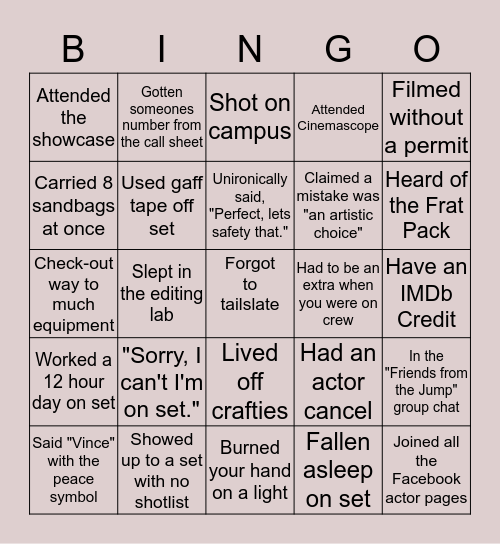 CTVU BINGO Card
