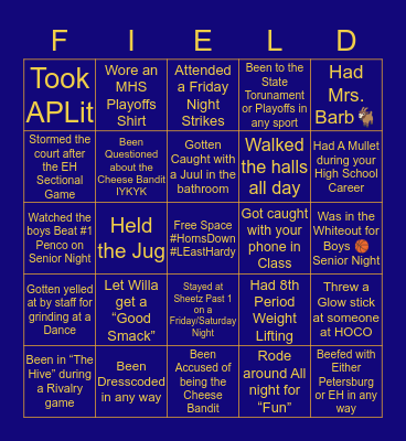 Moorefield HS Bingo Card