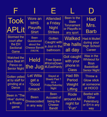Moorefield HS Bingo Card