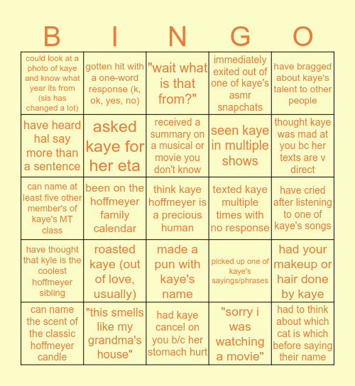 hoffy bingo Card