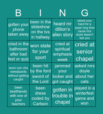 🦅CHS BINGO 🦅 Bingo Card
