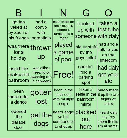 D      A      L      Y Bingo Card