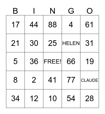 SMITH FAMILY REUNION - 2014 Bingo Card